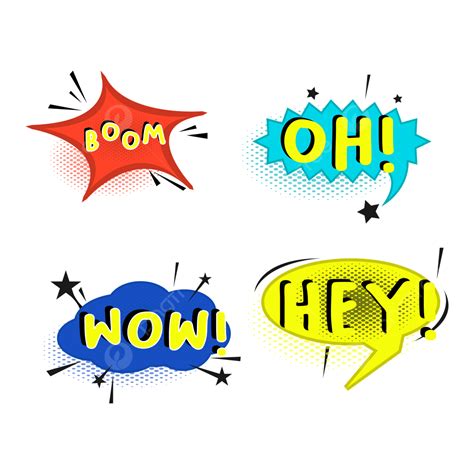 Comic Speech Bubbles Vector Art Png Comic Speech Bubble Text Set Free