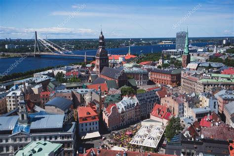 Hermosa Vista A Rea Panor Mica De Gran Angular De Riga Letonia Con