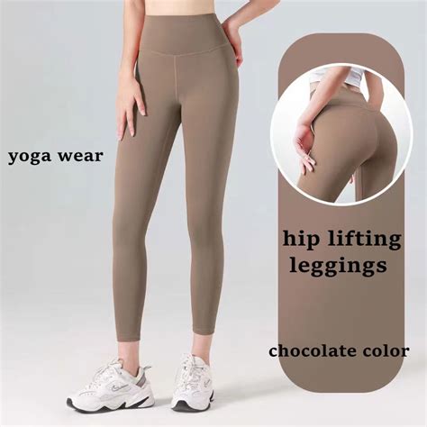 Woman Yoga High Waist Leggings Nude Comfort Sports Quick Drying Pants Peach Hip Leggings Tights