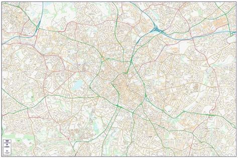 Central Birmingham City Street Map Digital Download