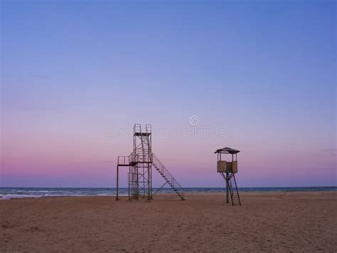 Empty Sand Beach At The Sunset Stock Image Image Of Calm Beach