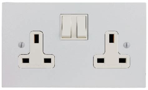 Focus Sb Ambassador Square Corners Napw172w 2 Gang 13 Amp Switched Socket In Primed White With