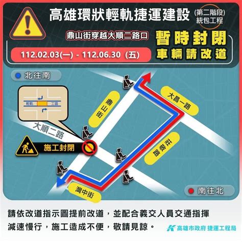 高雄輕軌大順二路、鼎山街南北向路口 延長封閉至630 生活 自由時報電子報