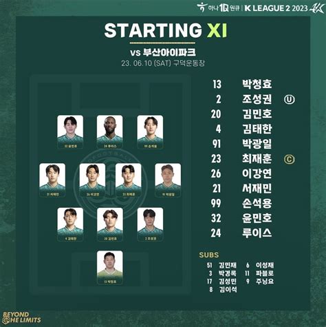 부산 Vs 김포 라인업 2000 킥오프 쿠팡플레이 채널a플러스 국내축구 에펨코리아