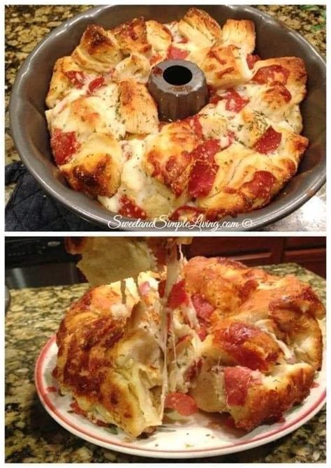 Pepperoni And Mozzarella Pull Apart Bread