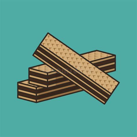 Stack Of Chocolate Wafers Vector Illustration Stock Vector