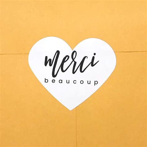 Merci Beaucoup Heart Stickers Customer Thank You Sticker Etsy Uk