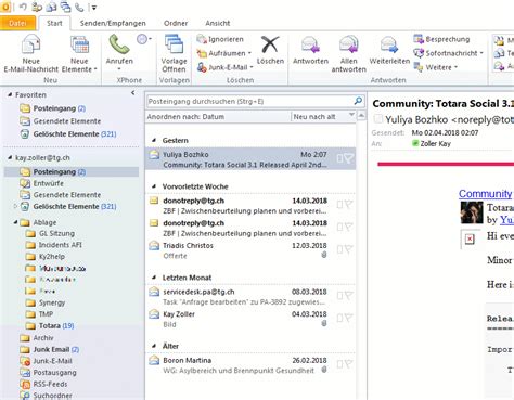 ZBF04 Dokumentation E Mails In Outlook Organisieren