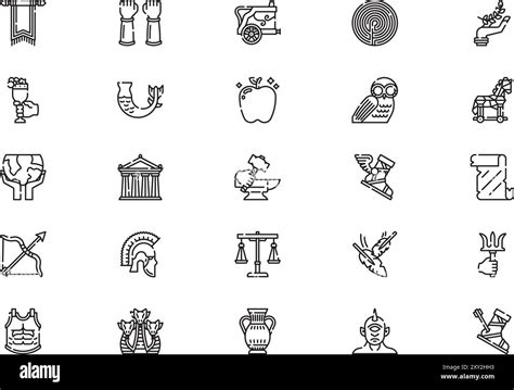 Greek Mythology Icons Collection Is A Vector Illustration With Editable