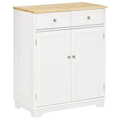 Homcom Kitchen Storage Cabinet Sideboard Floor Cupboard With Solid