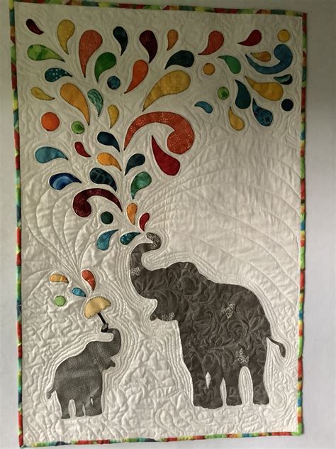 Paisley Splash Elephant Quilts Pattern Applique Quilting Baby Quilt