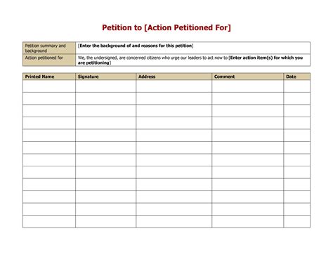 Petition Template Sample | Template Samples
