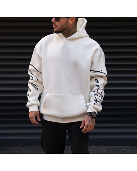 Mens Oversize Hoodie Martin Valen White