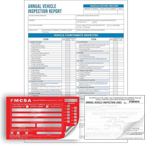 Amazon GotSafety 3 Ply Carbonless Annual Vehicle Inspection