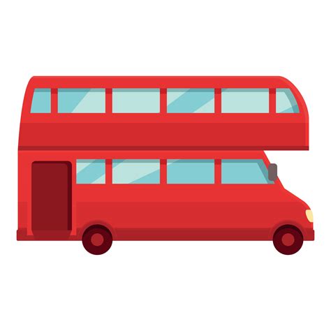 Old London Bus Icon Cartoon Vector Double Decker Vector Art