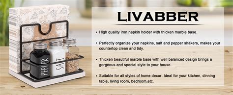 Livabber Napkin Holder Metal Napkin Holder With Salt And