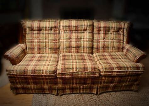 Vintage 1970 S Plaid Sofa