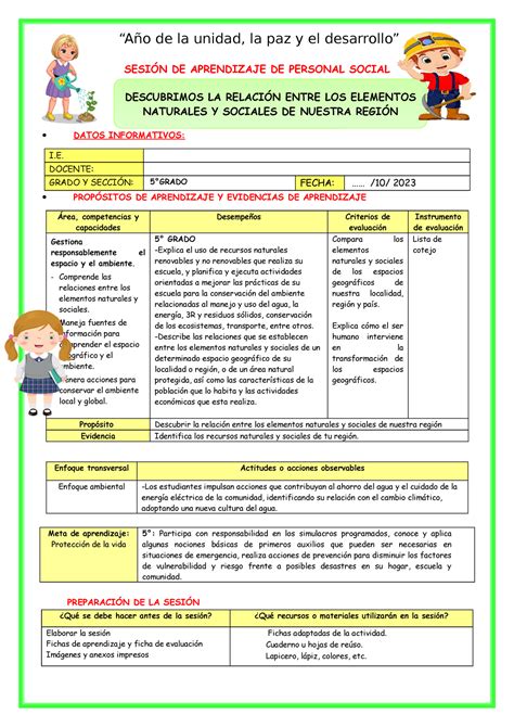 Ses Mart Ps Descubrimos La Relación Entre Los Elementos Naturales Y Sociales De Nuestra Región