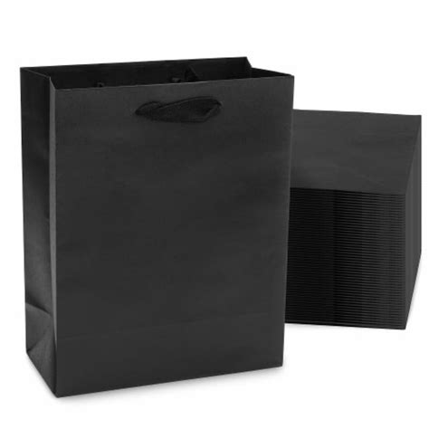 Prime Line Packaging Black Flipside Kraft Paper Bags With Fancy Twill