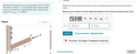 Solved Aft A Member B Is Subjected To A Compressive Force F Chegg