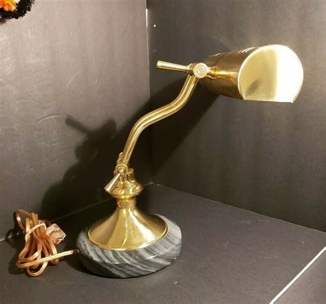 Details About Vintage Brass Piano Lamp Adjustable Arm Bankers Desk Lamp