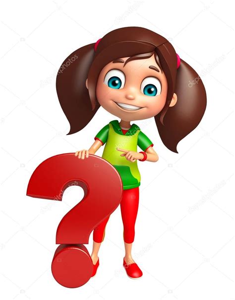 Kid Girl With Question Mark Sign ⬇ Stock Photo Image By