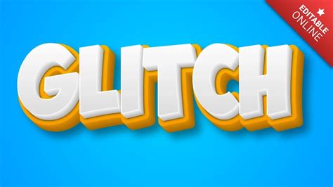 Glitch Yellow White 3d Text Effect Generator