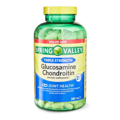 Spring Valley Triple Strength Glucosamine Chondroitin Tablets Dietary Supplement Value Size 340