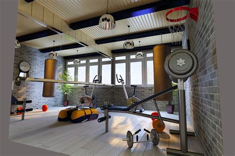 Modern Gym Interior 3d Model Max