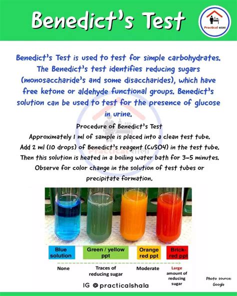 Practicalशाला On Instagram “benedict’s Test Is Used To Test For Simple Carbohydrates The