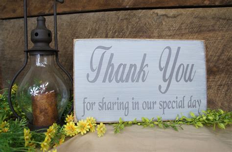 Thank You For Sharing In Your Special Day Rustic Style Sign Etsy