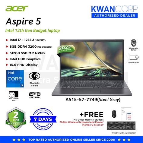 Acer Aspire 5 A515 57 7749 Intel I7 1255u 8gb Ram Intel Uhd Graphics