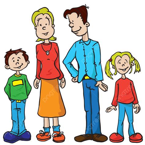 Padres E Hijos Jóvenes Dibujos Animados Lindo Vector Png Joven Dibujos Animados Lindo Png Y