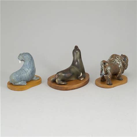 Nylund Gunnar Three Stoneware Figurines From R Rstrand Mutualart