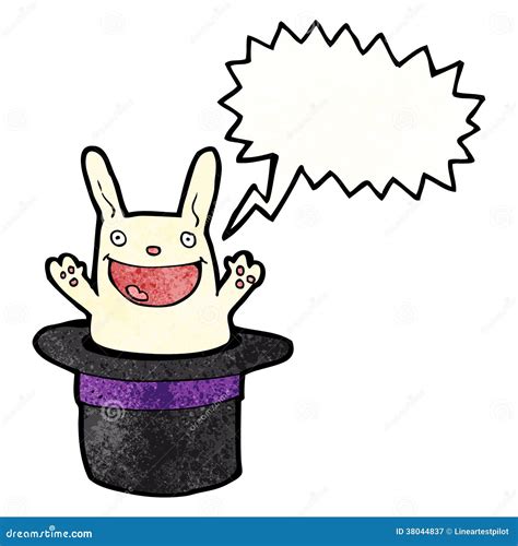 Rabbit in Hat Trick Cartoon Stock Vector - Illustration of bubble ...