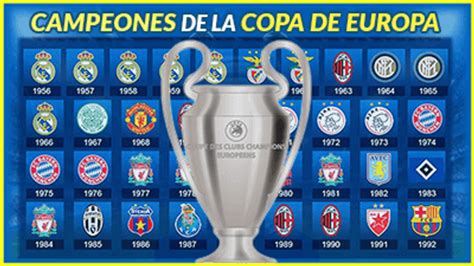 Todos Los Campeones De La Copa De Europa 1956 1992