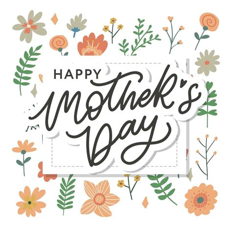 Happy Mothers Day Lettering Handmade Calligraphy Vector Illustration