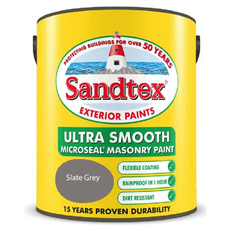 Sandtex Ultra Smooth Masonry Paint Slate Grey 5 Litres Uncategorised