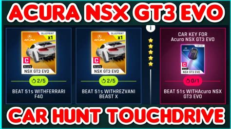 Asphalt 9 Acura NSX GT3 Evo Car Hunt Touchdrive Guide YouTube