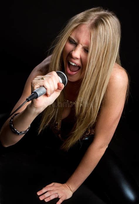 Blond Singing Woman Stock Image Image Of Person Teenager 8427507