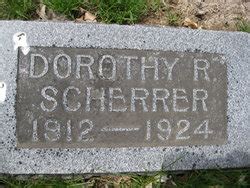 Dorothy Ruth Scherrer 1912 1924 Mémorial Find a Grave