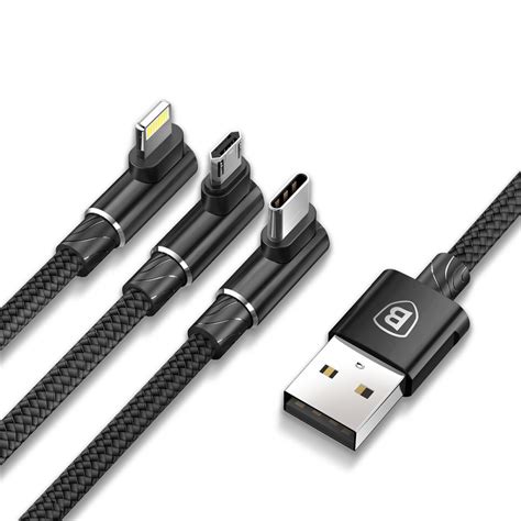 Baseus MVP Right Angle Type C Lightning Micro USB Cable