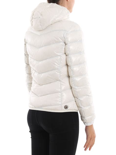 Padded Jackets Colmar Originals Glossy White Hooded Puffer Jacket