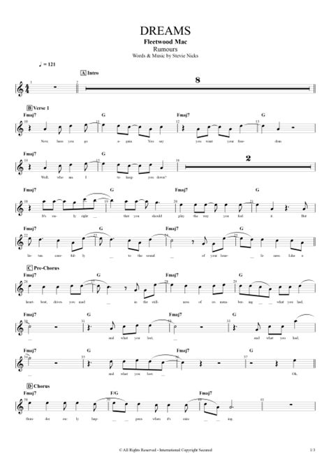 Dreams Tab By Fleetwood Mac Guitar Pro Full Score MySongBook