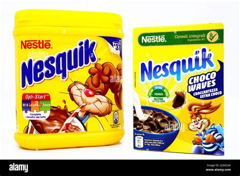 Nesquik Chocolate Powder And Nesquik Cereals Box Nesquik Is A Brand Of