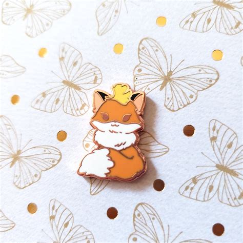 Ginkgo Fox Hard Enamel Pin Mini Pin 08 Inch Tall Single Etsy Uk