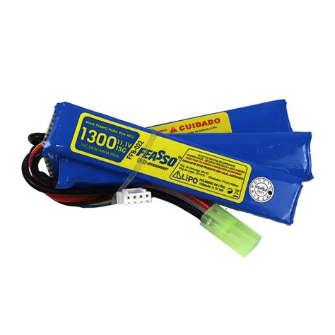 Bateria Airsoft Lipo 11 1V 1300mAh 15C FFB 022 Feasso Bateria Lipo 11