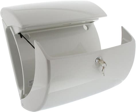 Piano Gloss White Plastic Post Box Fully Weather Resistant High Gloss