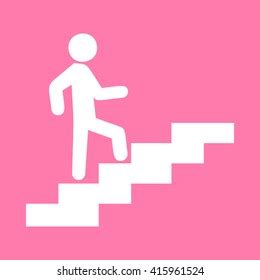 Man On Stairs Going Stock Vector Royalty Free 415961524 Shutterstock