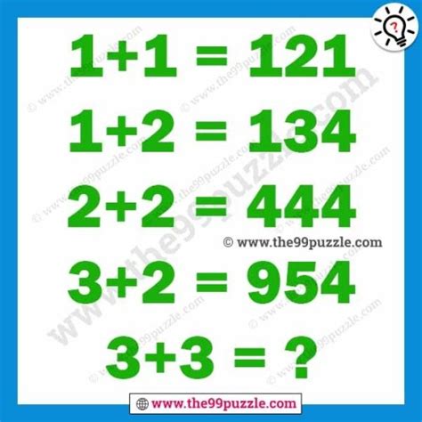 Interesting Maths Equation Puzzles With Answer The 99 Puzzle